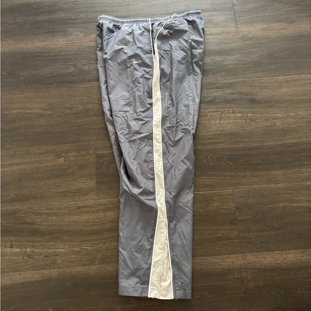 Vintage Y2K Nike Track Pants Mens XL Grey White Lined Baggy Street Ware - Picture 3 of 8